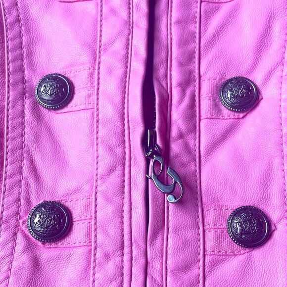 24 month baby girl pink faux leather jacket by Guess - Picture 2 of 7
